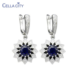Cellacity Geometry Silver 925 Earrings - 14 Colors, Party Ear drops