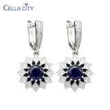 Cellacity Geometry Silver 925 Earrings - 14 Colors, Party Ear drops