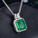 Cellacity Emerald Pendant Necklace Silver 925 Jewelry for Women