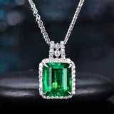 Cellacity Emerald Pendant Necklace Silver 925 Jewelry for Women