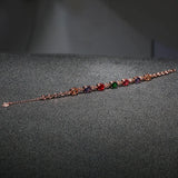 Cellacity Silver 925 Bracelet 7 Colors Gemstones Women Rose Accessory