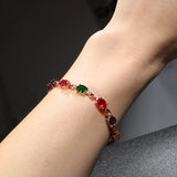 Cellacity Silver 925 Bracelet 7 Colors Gemstones Women Rose Accessory