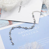 Heart Silver 925 Bracelet Round Gemstones Fine Jewelry Wedding
