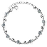 Heart Silver 925 Bracelet Round Gemstones Fine Jewelry Wedding