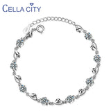 Heart Silver 925 Bracelet Round Gemstones Fine Jewelry Wedding