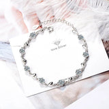 Heart Silver 925 Bracelet Round Gemstones Fine Jewelry Wedding