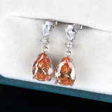 925 Silver Drop Earrings Ruby Gemstones Women Wedding Party Gift