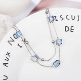 Cellacity Double Layer Women Bracelet 925 Silver Crystal Gemstones