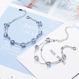 Cellacity Double Layer Women Bracelet 925 Silver Crystal Gemstones