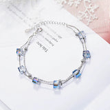 Cellacity Double Layer Women Bracelet 925 Silver Crystal Gemstones