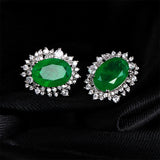 Cellacity Paraiba Emerald Stuby Earring Oval 925 Sterling Silver Engagement Gift