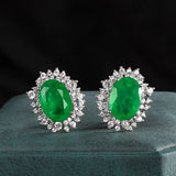 Cellacity Paraiba Emerald Stuby Earring Oval 925 Sterling Silver Engagement Gift