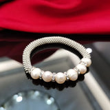 Cellacity Punk Silver 925 Bracelet Women Freshwater Pearl Fine Jewelry