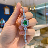 Cellacity 925 Silver Bracelet, Gemstones Flower Shape, Wedding Party Jewelry