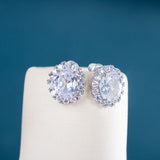 Cellacity Sapphire Women Stub Earrings 10mm Zircon Gemstone