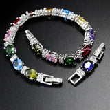 Cellacity Silver 925 Gemstones Bracelet for Women Oval Zircon Fine Jewelry