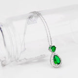 Cellacity Silver 925 Water Drop Gemstones Necklace for Women