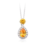 Cellacity Silver 925 Water Drop Gemstones Necklace for Women