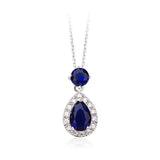 Cellacity Silver 925 Water Drop Gemstones Necklace for Women