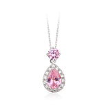 Cellacity Silver 925 Water Drop Gemstones Necklace for Women