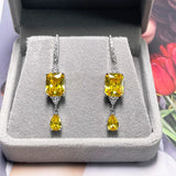 Cellacity Silver Drop Earrings with 5A Zircon for Women