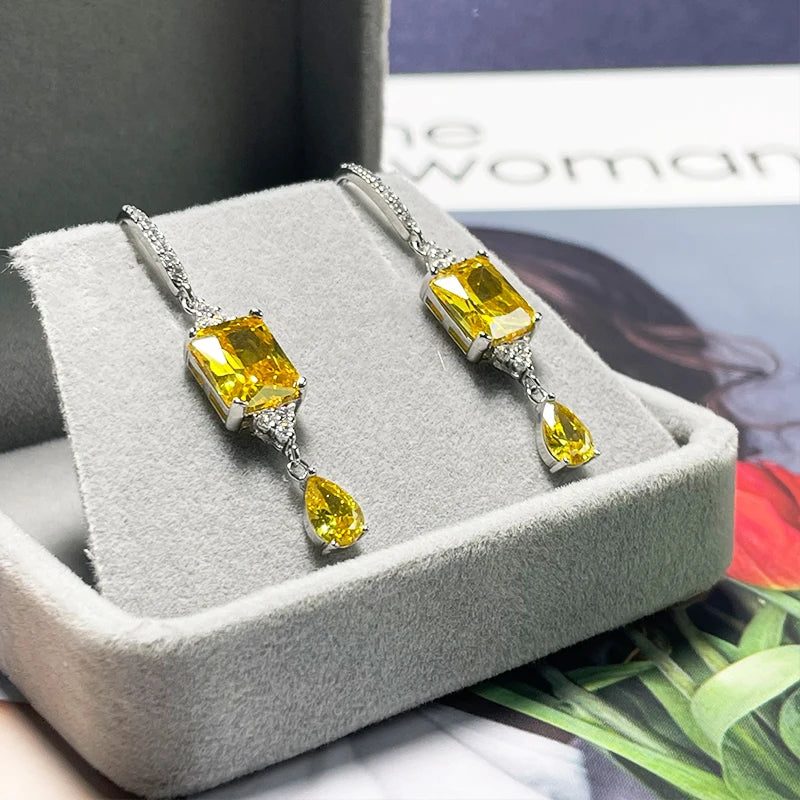 Cellacity Silver Drop Earrings with 5A Zircon for Women