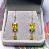 Cellacity Silver Drop Earrings with 5A Zircon for Women