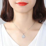 Cellacity Snowflake Pendant Necklace for Women Silver 925 Jewelry