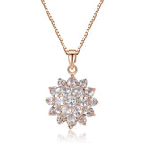Cellacity Snowflake Pendant Necklace for Women Silver 925 Jewelry