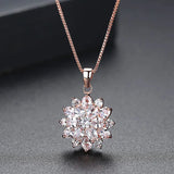 Cellacity Snowflake Pendant Necklace for Women Silver 925 Jewelry