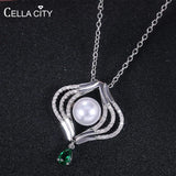 Cellacity Pearl Necklace Silver 925 Jewelry for Women