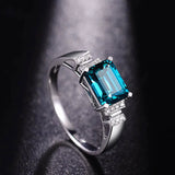 Resizable 925 Silver Indicolite Ring for Women Engagement