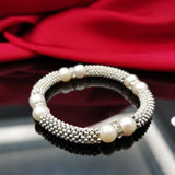 Cellacity Silver 925 Bracelet Freshwater Pearl Punk Rock Party Jewelry