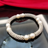 Cellacity Silver 925 Bracelet Freshwater Pearl Punk Rock Party Jewelry