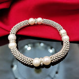 Cellacity Silver 925 Bracelet Freshwater Pearl Punk Rock Party Jewelry