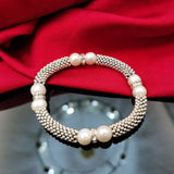 Cellacity Silver 925 Bracelet Freshwater Pearl Punk Rock Party Jewelry