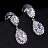 Cellacity Silver 925 Earrings Water Drop Gemstones Party Ear drops