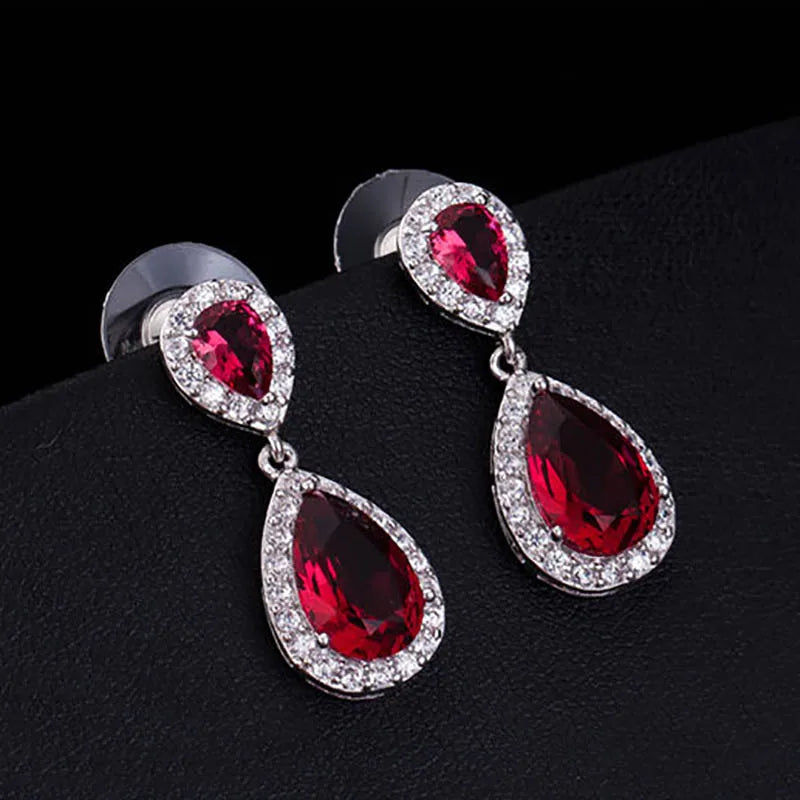 Cellacity Silver 925 Earrings Water Drop Gemstones Party Ear drops