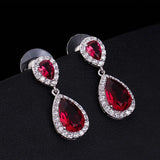 Cellacity Silver 925 Earrings Water Drop Gemstones Party Ear drops