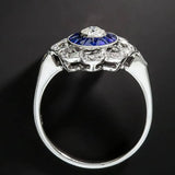 Cellacity Silver 925 Flower Ring Sapphire Zircon Size6-10