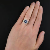 Cellacity Silver 925 Flower Ring Sapphire Zircon Size6-10