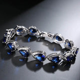 Water Drop Gemstones Bracelet Silver 925