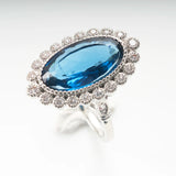 Sterling Silver Charm Lady Ring with Sapphire Gemstone