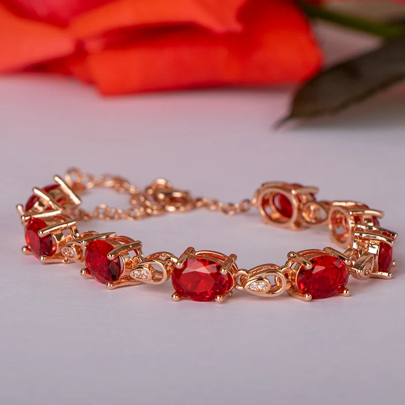 Cellacity Women Ruby Bracelet Silver 925 Jewelry
