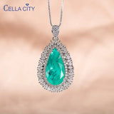 Cellacity Women Paraiba Gemstone Pendant Necklace Silver 925