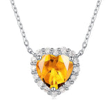 Heart Pendant Necklace Sapphire Gemstones Wedding Party