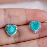 Heart Shape Paraiba Gemstones Earrings