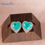 Heart Shape Paraiba Gemstones Earrings