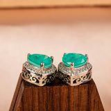 Heart Shape Paraiba Gemstones Earrings