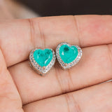 Heart Shape Paraiba Gemstones Earrings